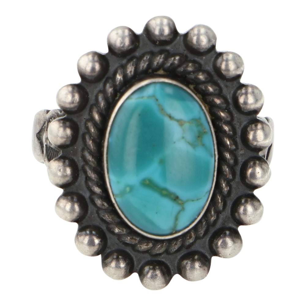 Vintage Navajo Fred Harvey Era Turquoise Ring (1 of 3)