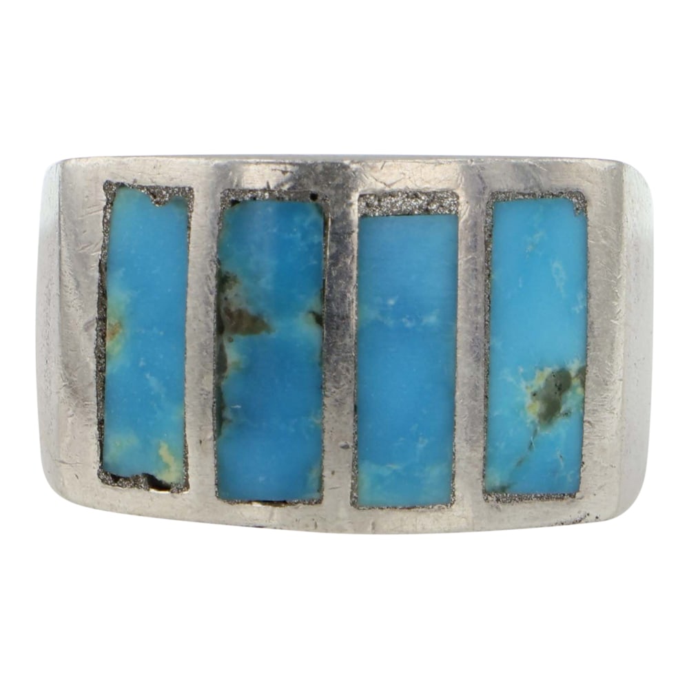 Vintage Navajo Turquoise Inlay Ring (1 of 3)