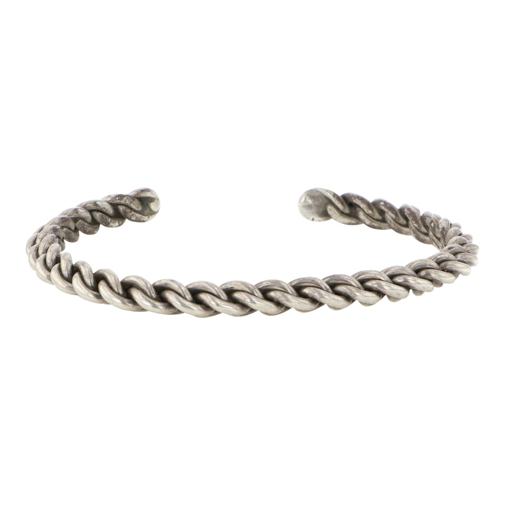 Navajo Plain Silver Braided Wires Bracelet (1 of 3)