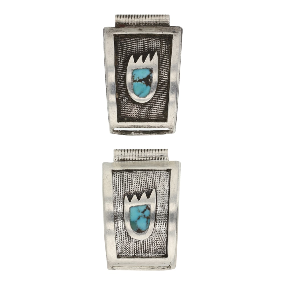 Navajo Turquoise bearpaw Inlay Watch Tips (1 of 2)