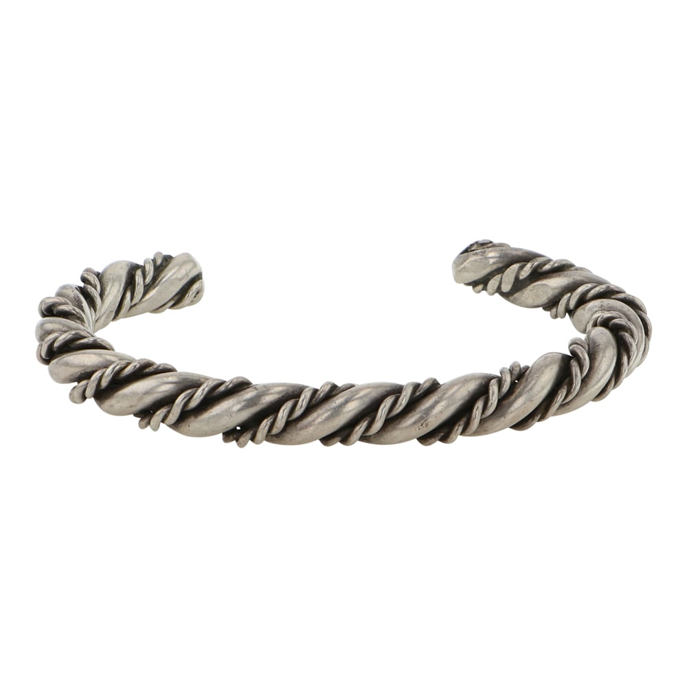 Vintage Navajo Plain Silver Braided Wire Cuff Bracelet (1 of 3)