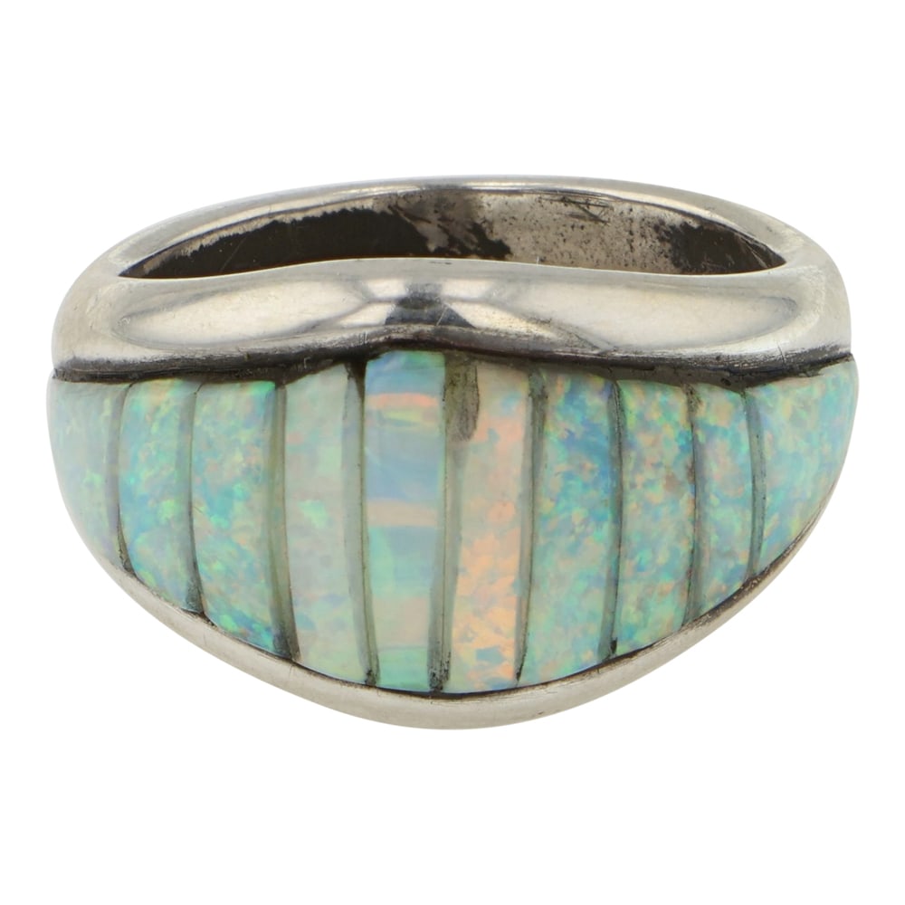 Pete Sierra Navajo Synthetic Opal Inlay Ring (1 of 3)