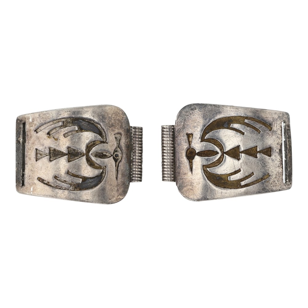 Vintage Navajo Plain Silver Watch Tips (1 of 2)