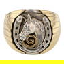 Vintage Navajo Sterling Silver & Gold Filled Horse Ring
