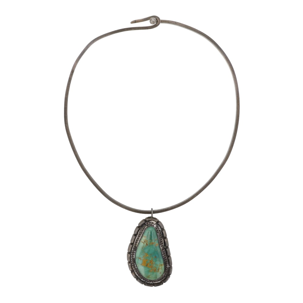 Vintage Navajo Nevada Turquoise Choker Necklace: Sterling Silver | Genuine Nevada Turquoise | Vintage Navajo Nevada Turquoise Choker Necklace | Navajo Native American Southwest Indian Jewelry | Good (no breaks or damages) | Approximate Weight: 34 Gr