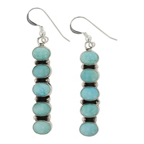 Della Wyllie Navajo Compitos Turquoise Earrings