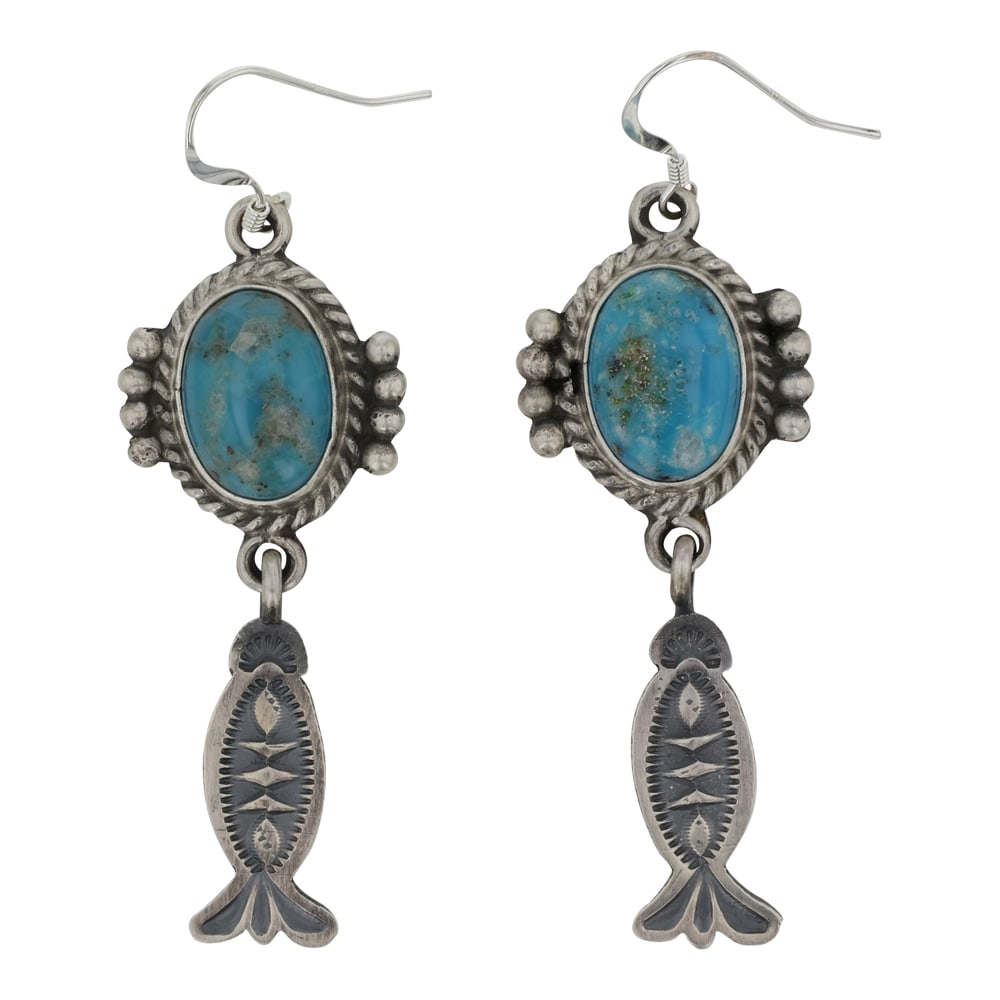 Michael Calladito Navajo Blue Ridge Turquoise Earrings (1 of 2)