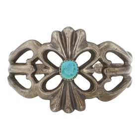 Vintage Navajo Kingman Turquoise Sandcast Bracelet