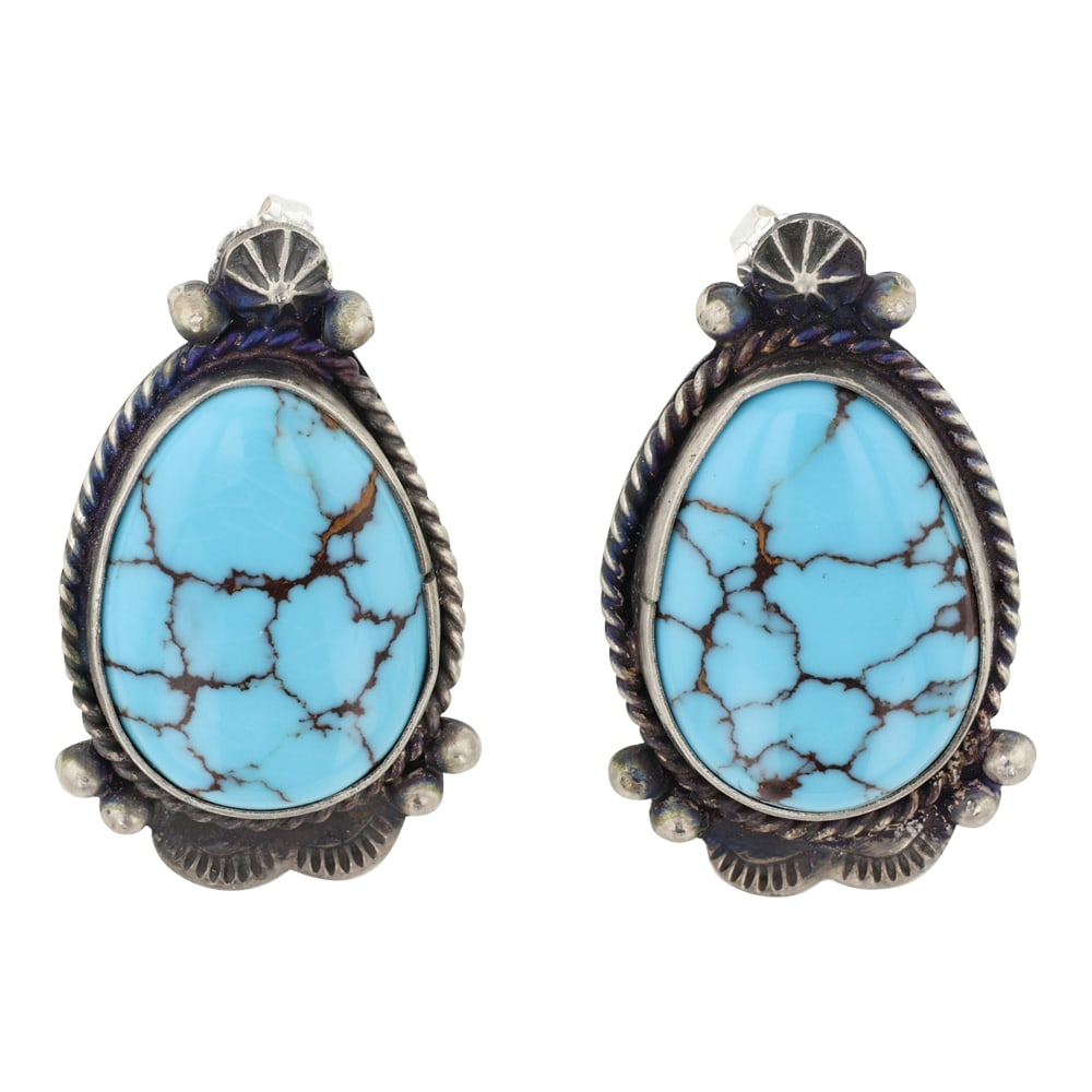 Della Wylie Navajo Spiderweb Turquoise Earrings (1 of 2)