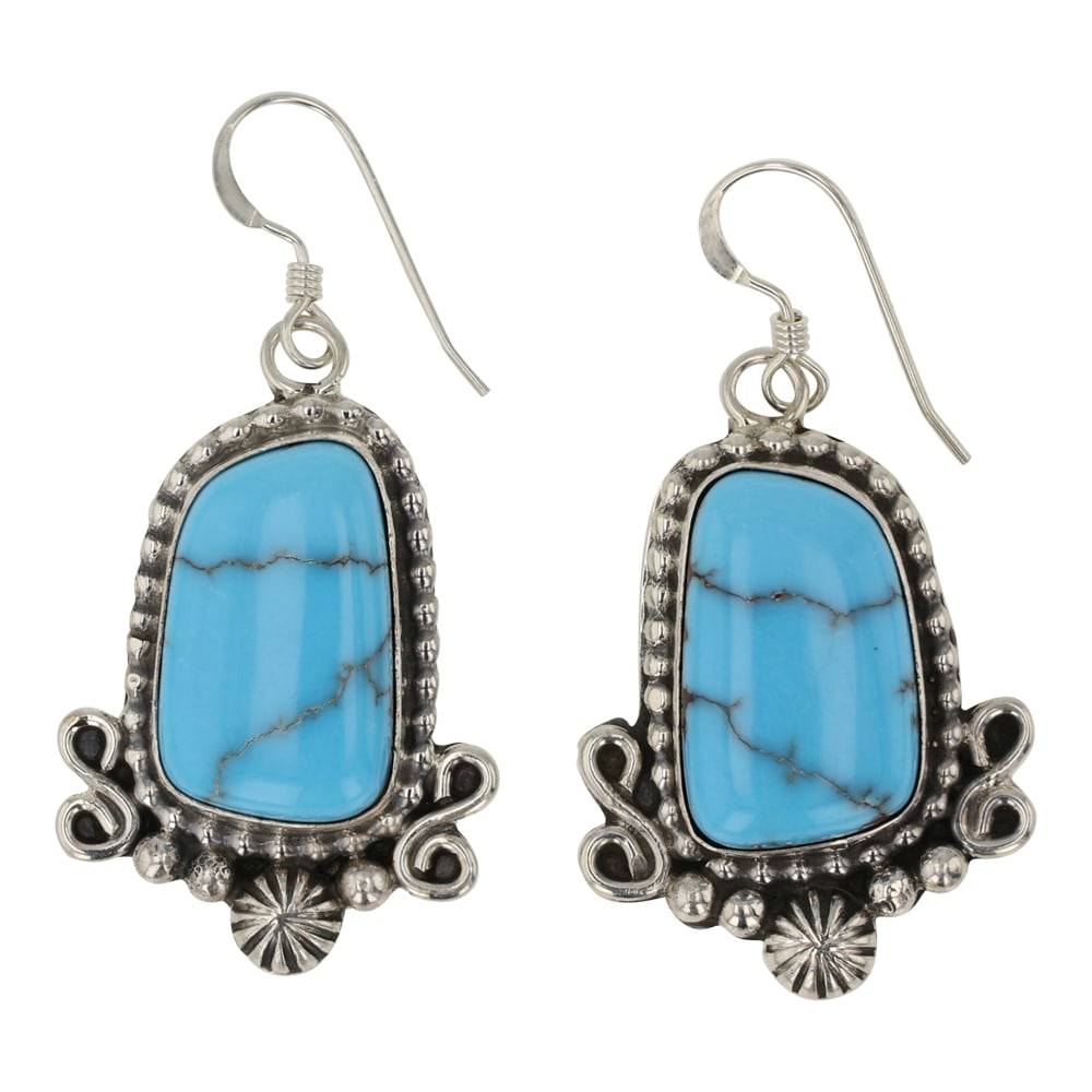 Della Wylie Navajo Spiderweb Turquoise Earrings (1 of 2)