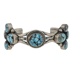Paul Livingston Navajo Spiderweb Turquoise Bracelet