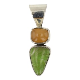 Beatty Tom Navajo Carnelian & Gaspeite Pendant