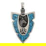 Navajo Turquoise Chip Inlay Pendant