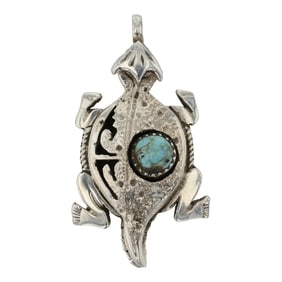 Nelson Morgan Navajo Turquoise Horned Toad Pendant