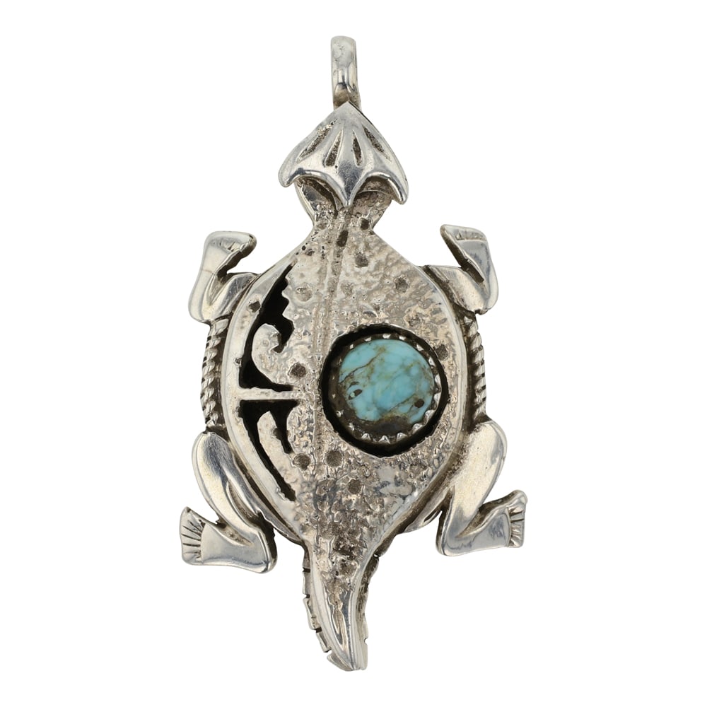Nelson Morgan Navajo Turquoise Horned Toad Pendant (1 of 2)