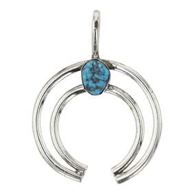 Darrin Livingston Navajo Kingman Turquoise Naja Pendant