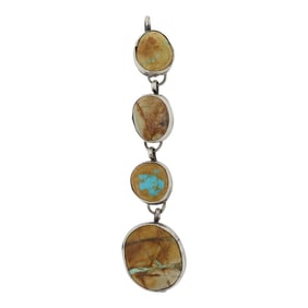 Navajo Boulder Turquoise Graduated Pendant