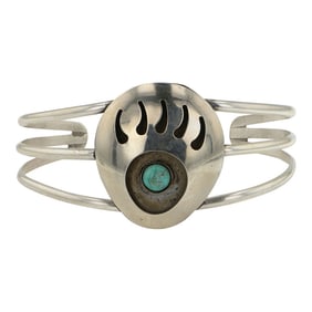 Navajo Kingman Turquoise Bearpaw Bracelet