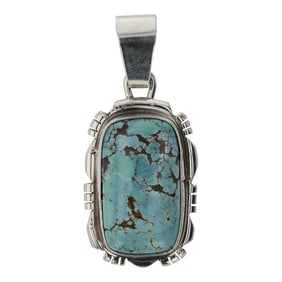 Jimmy Garcia Navajo Nevada Turquoise Pendant
