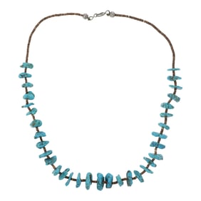 Vintage Navajo Nugget Turquoise & Shell Heishi Necklace