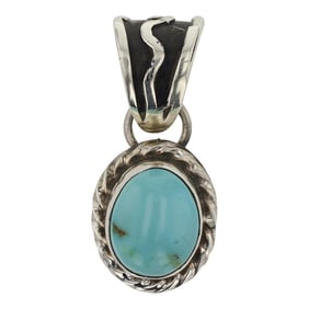 Navajo Compitos Turquoise Pendant