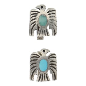 Navajo Kingman Turquoise Thunderbird Cufflinks