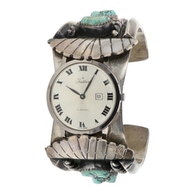 Vintage Navajo Kingman Turquoise Watch bracelet