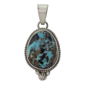 Burt Francisco Navajo Nevada Turquoise Pendant