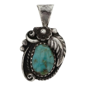 Vintage Navajo Nevada Turquoise Pendant