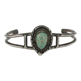 Vintage Navajo Nevada Turquoise Cuff Bracelet