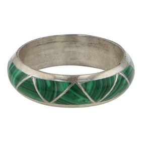 Navajo Malachite Inlay Band