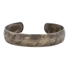 Navajo Plain Silver Cuff Bracelet
