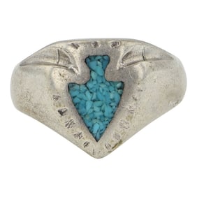 Navajo Turquoise Chip Inlay Ring