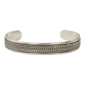 Christopher J. Hoskie Navajo Plain Silver Cuff Bracelet
