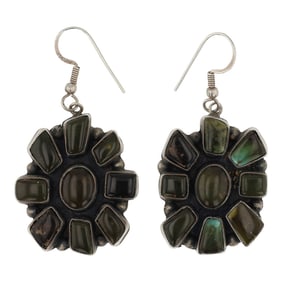 Ella Peter Navajo Fox Turquoise Cluster Earrings