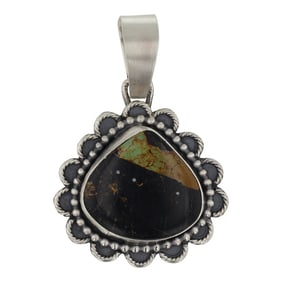 Jameson Garcia Navajo Blackjack Turquoise Pendant