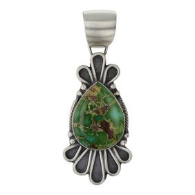 Sheila Tso Navajo Sonoran Gold Turquoise Pendant