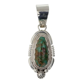 Marita Benally Navajo Sonoran Gold Turquoise Pendant
