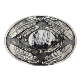 Kobe Martinez Navajo White Buffalo Belt Buckle