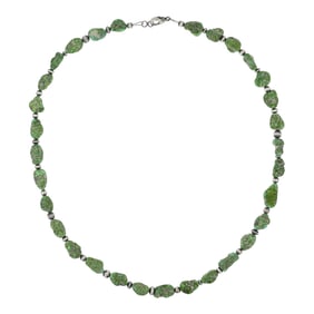 Navajo Sonoran Gold Turquoise Nuggets & Oxidized Beads Necklace