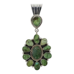 Joe Tso Navajo Sonoran Gold Turquoise Cluster Pendant