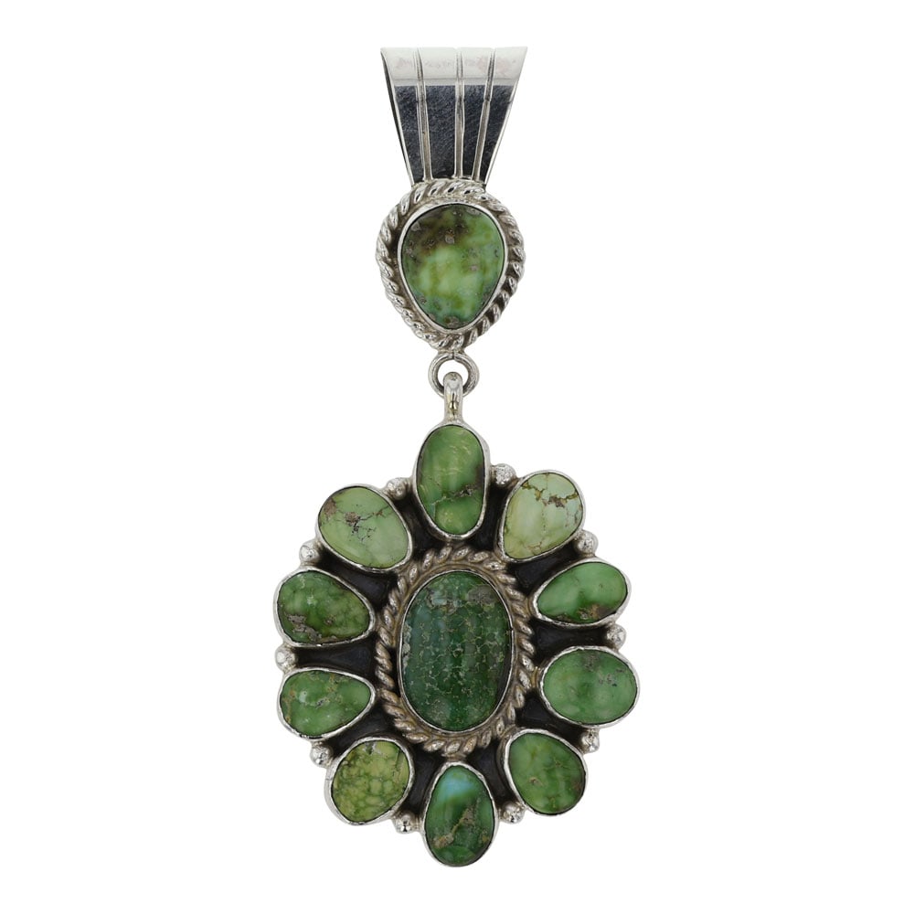 Joe Tso Navajo Sonoran Gold Turquoise Cluster Pendant (1 of 2)