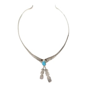 Vintage Navajo Kingman Turquoise Collar Necklace