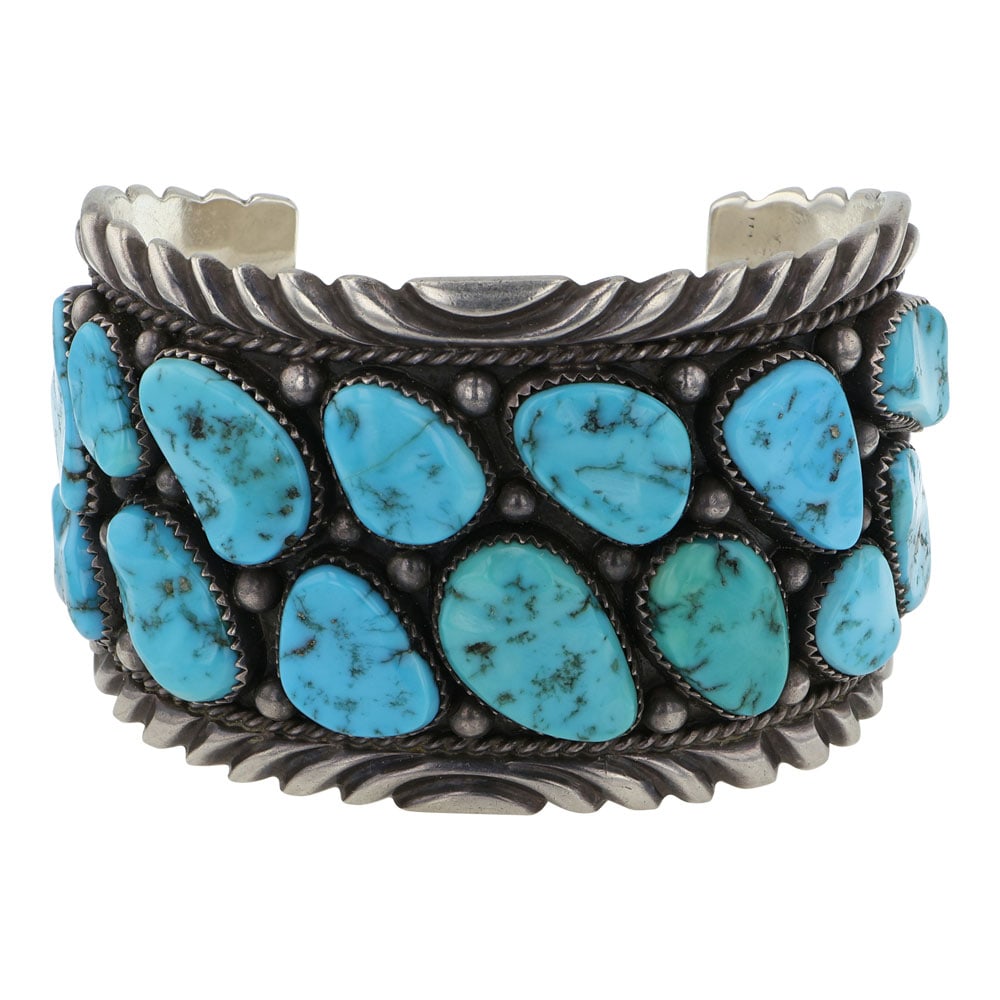 Ben Touchine Navajo Vintage Sleeping Beauty Nugget Turquoise Cuff Bracelet