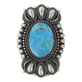Derrick Gordon Navajo Kingman Turquoise Bump out Ring