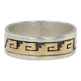 Dave Skeets Navajo 14K Gold & Sterling Silver Ring