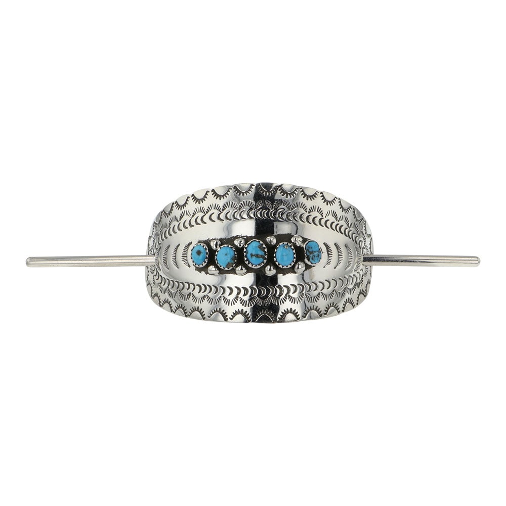 Darlene C Thomas Navajo Kingman Turquoise Hair Barrette (1 of 3)