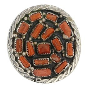 Travis Jim Navajo Mediterranean Freeform Coral Ring