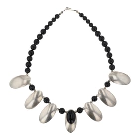 Andy Marion Navajo Black Onyx Choker Necklace