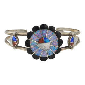 Zuni Synthetic Opal Inlay Bracelet